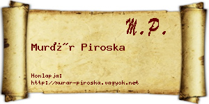 Murár Piroska névjegykártya